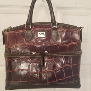 Brown Dooney and Bourke Croc Leather Satchel